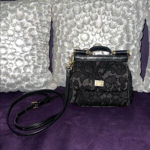 Dolce & Gabbana Miss Sicily Bag Crochet Small black and gold